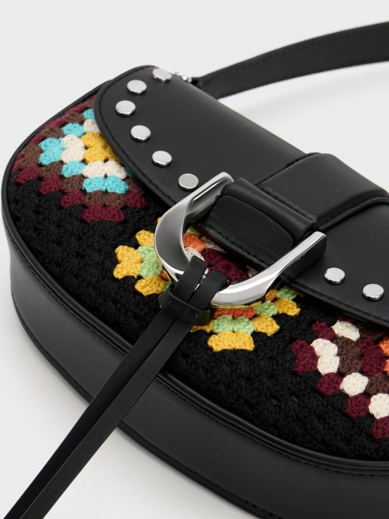 Charles & Keith Gabine Floral Crochet Lær Skulderveske Multicolor | KAGZH5612