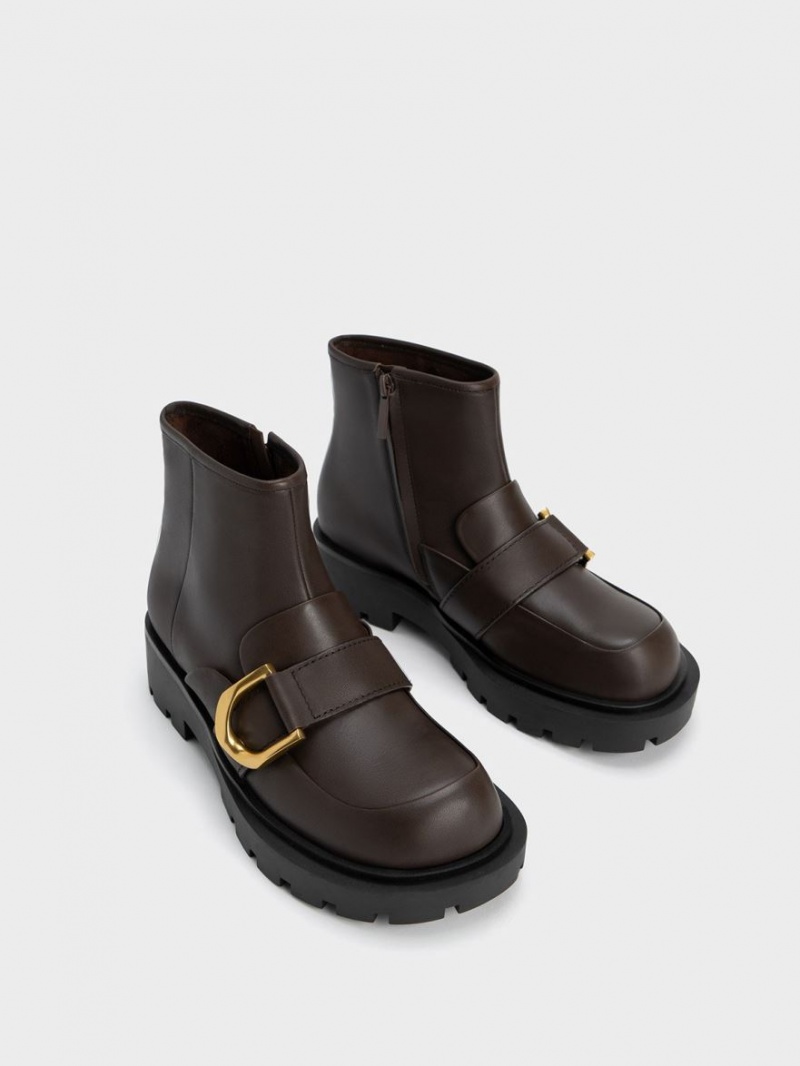 Charles & Keith Gabine Loafer Støvletter Mørke Brune | VHYOJ4012