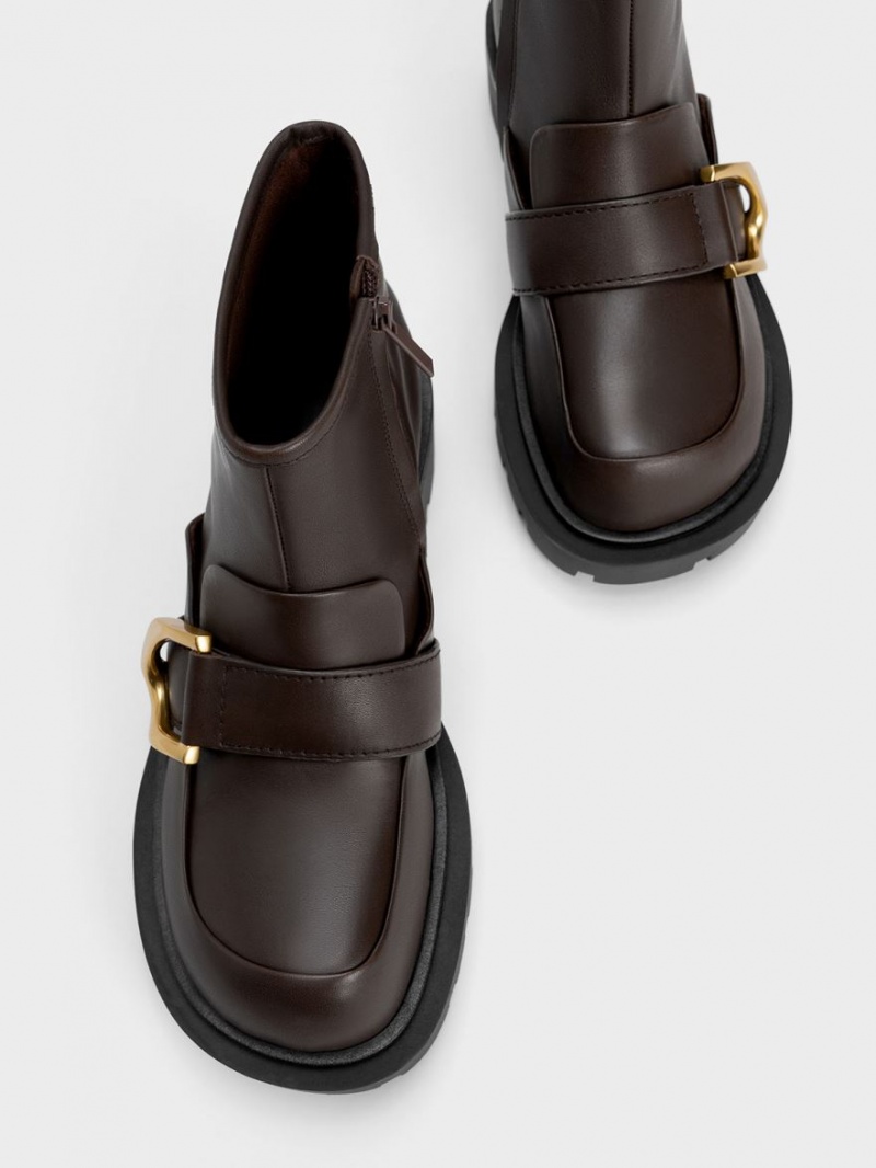 Charles & Keith Gabine Loafer Støvletter Mørke Brune | VHYOJ4012