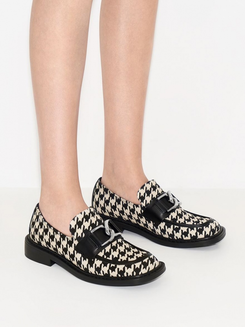 Charles & Keith Gabine Lær Houndstooth Loafers Multicolor | DBUHM8537