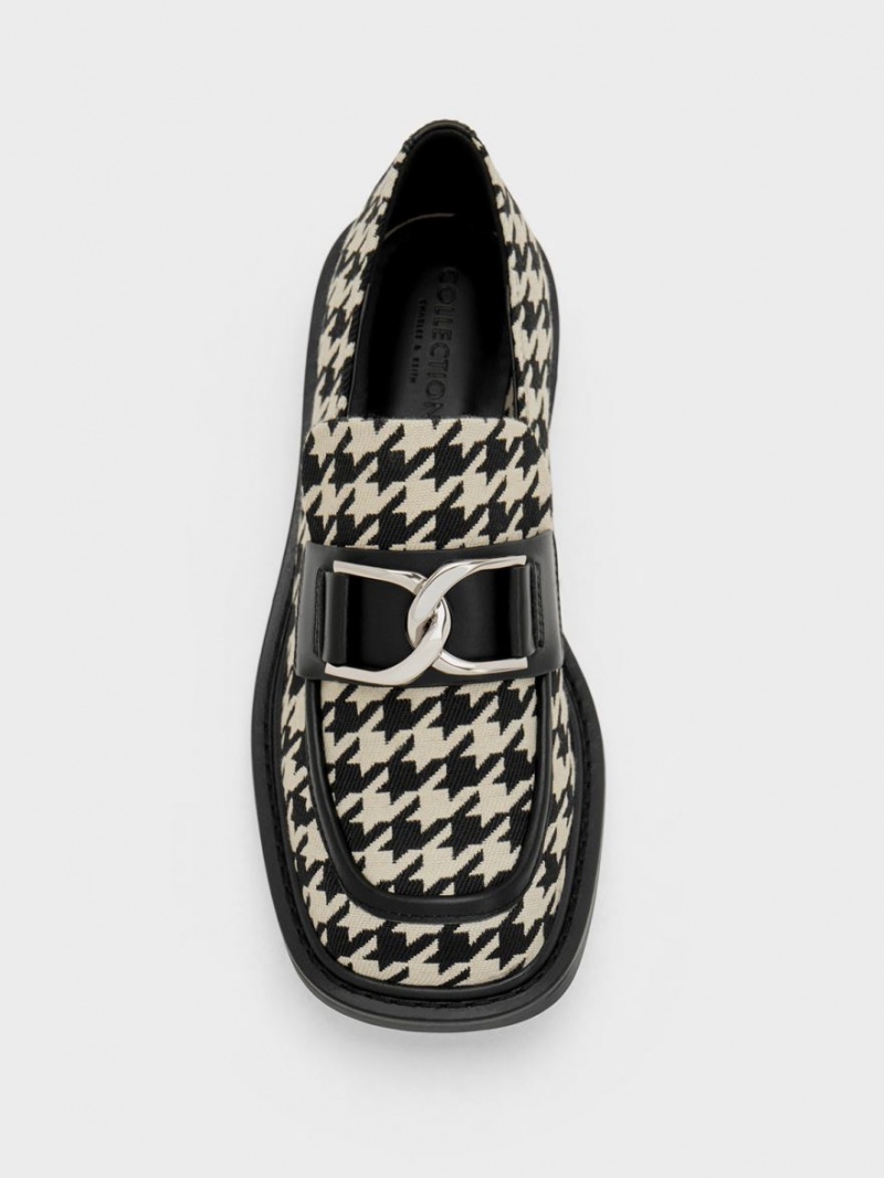 Charles & Keith Gabine Lær Houndstooth Loafers Multicolor | DBUHM8537