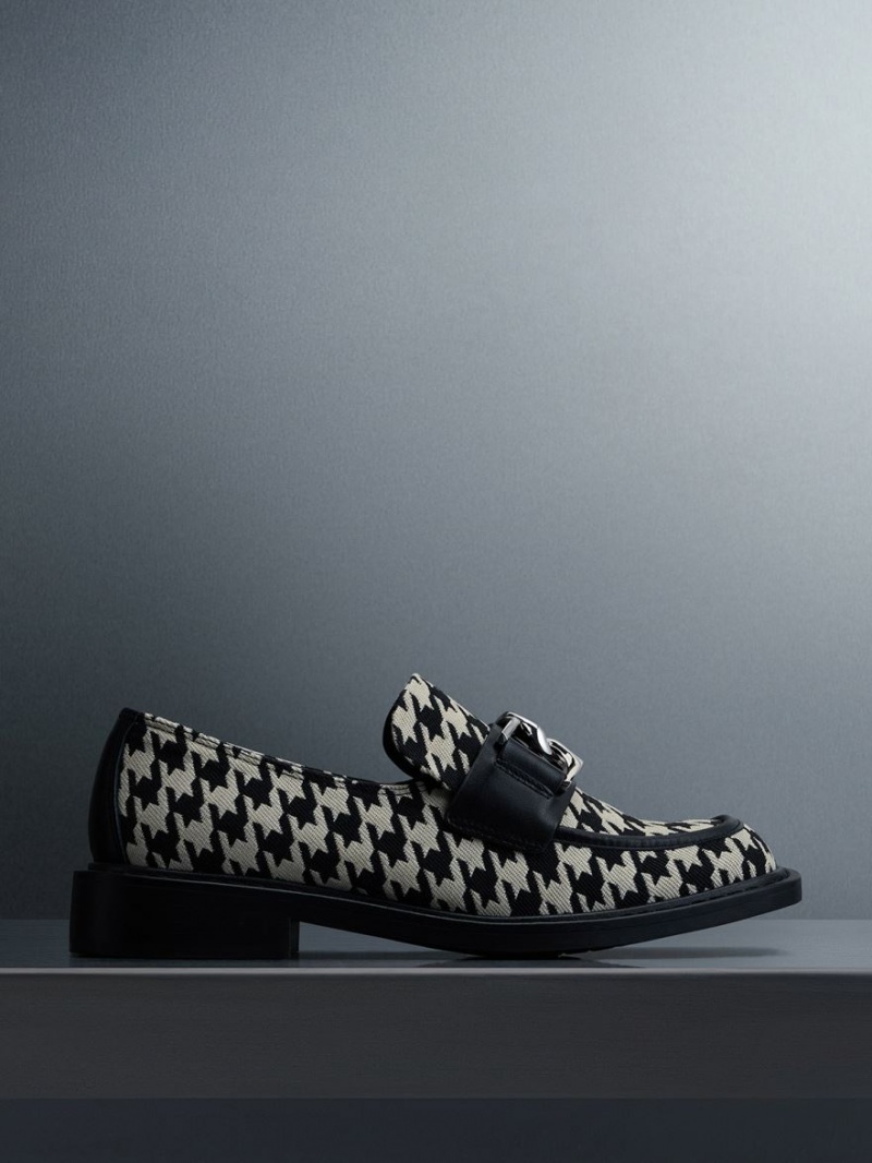 Charles & Keith Gabine Lær Houndstooth Loafers Multicolor | DBUHM8537