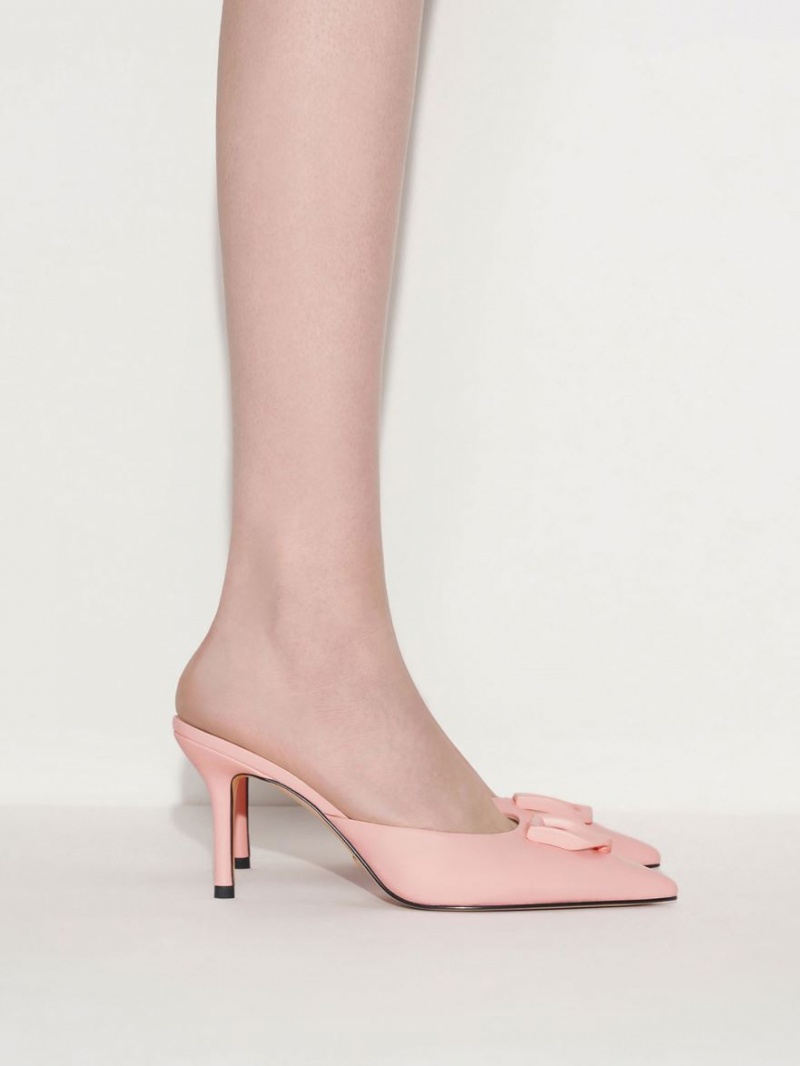 Charles & Keith Gabine Lær Mules Sko Rosa | MRPOH4126