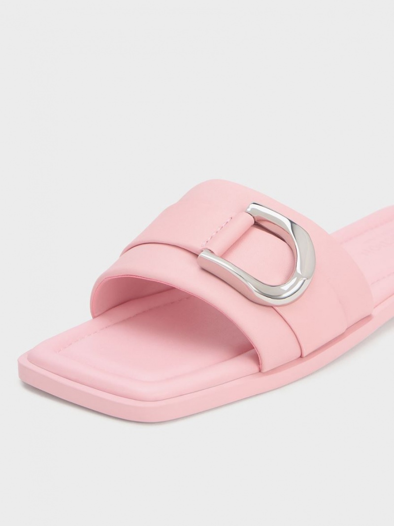 Charles & Keith Gabine Lær Slidesandaler Rosa | MEOSV8364