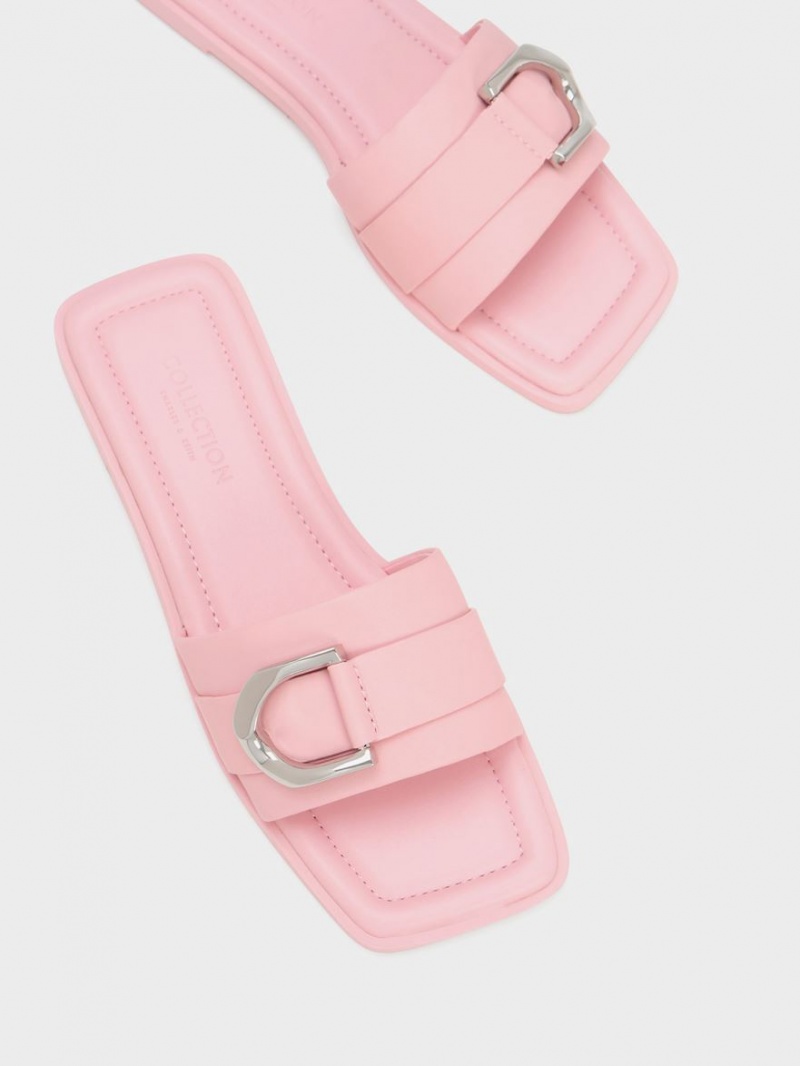 Charles & Keith Gabine Lær Slidesandaler Rosa | MEOSV8364