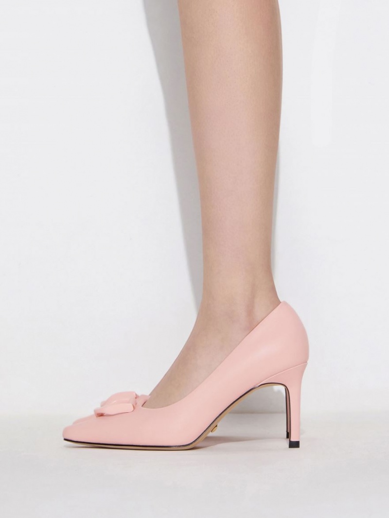 Charles & Keith Gabine Lær Tapered Pumps Rosa | DSNYT4357