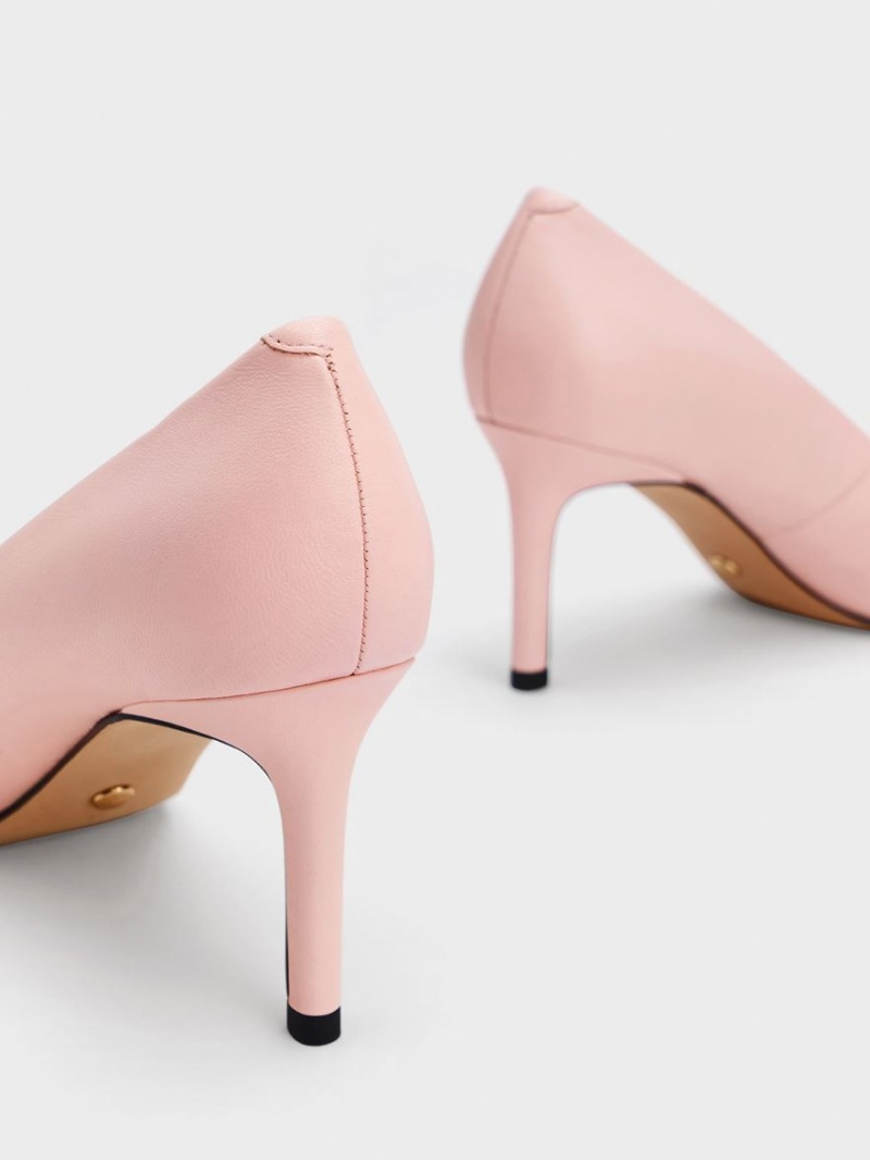 Charles & Keith Gabine Lær Tapered Pumps Rosa | DSNYT4357