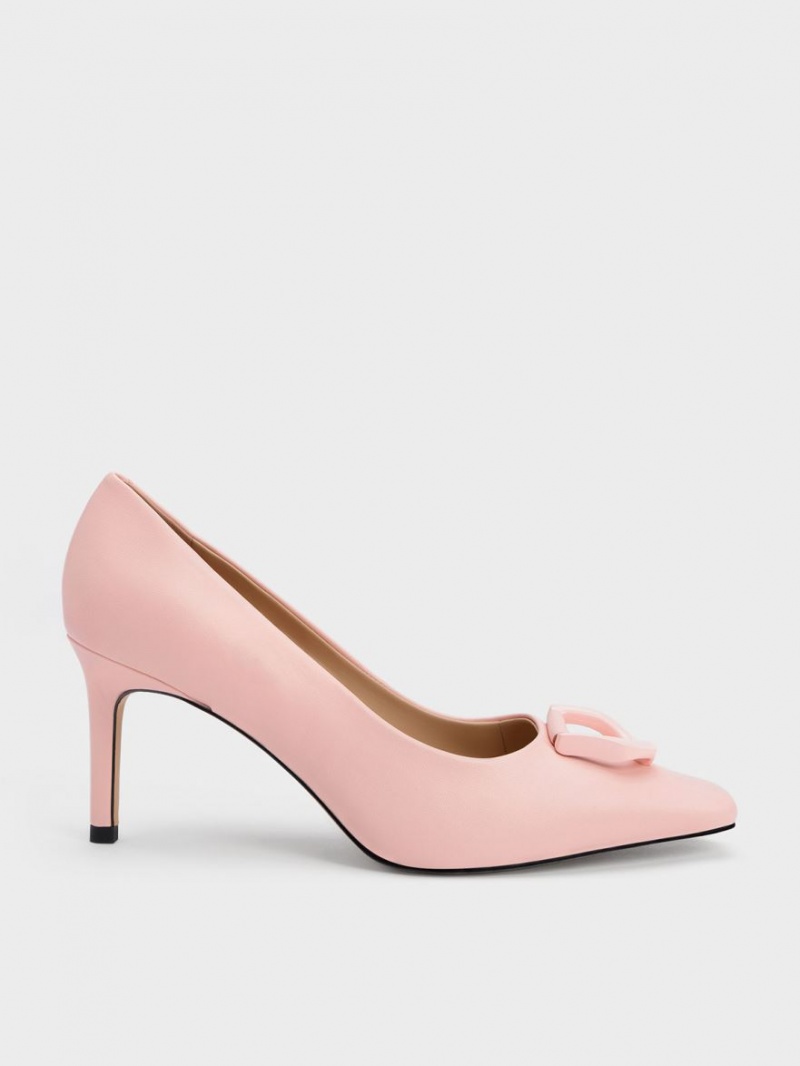 Charles & Keith Gabine Lær Tapered Pumps Rosa | DSNYT4357