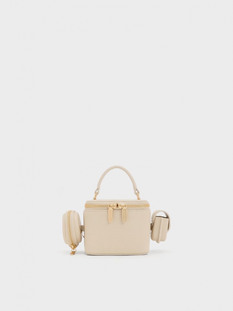 Charles & Keith Gaia Boxy Top Håndveske Beige | NWHUB6530