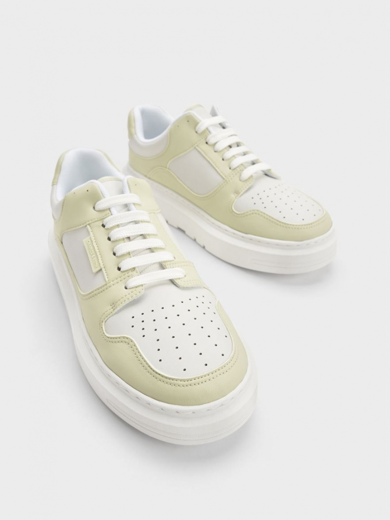 Charles & Keith Gem-Embellished Platform Sneakers Mint | LFJOQ0843