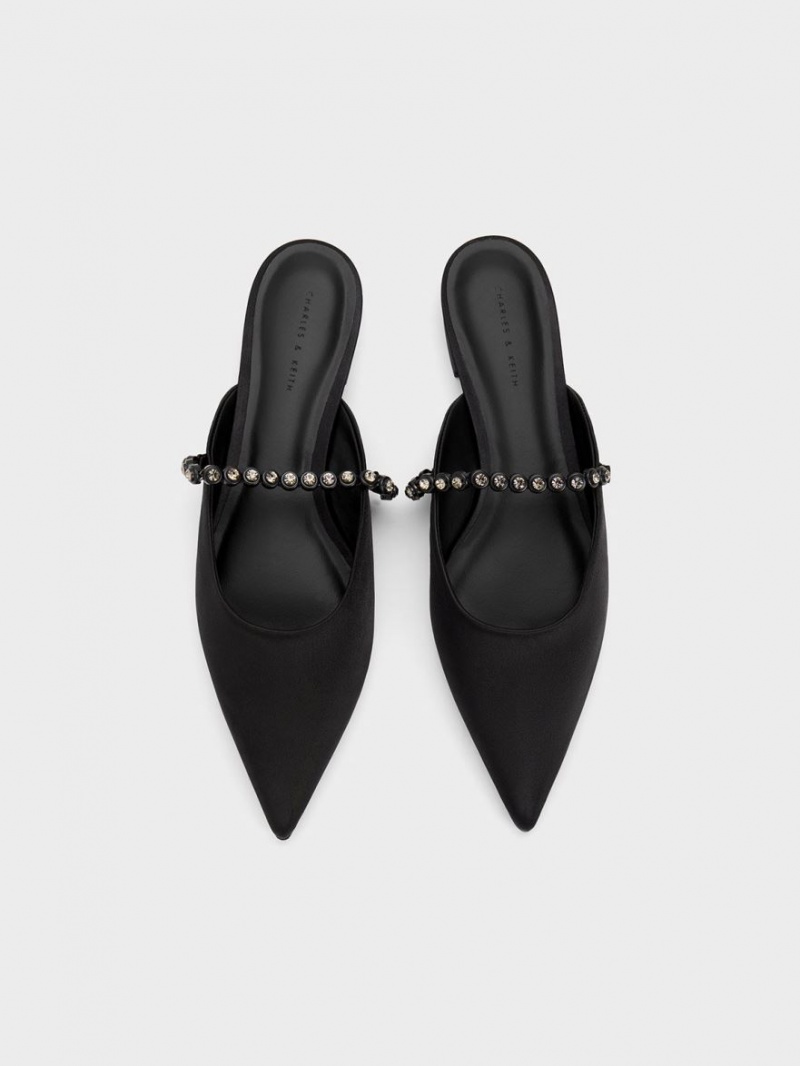 Charles & Keith Gem-Reima Flate Mules Sko Svarte | DUPCB5896