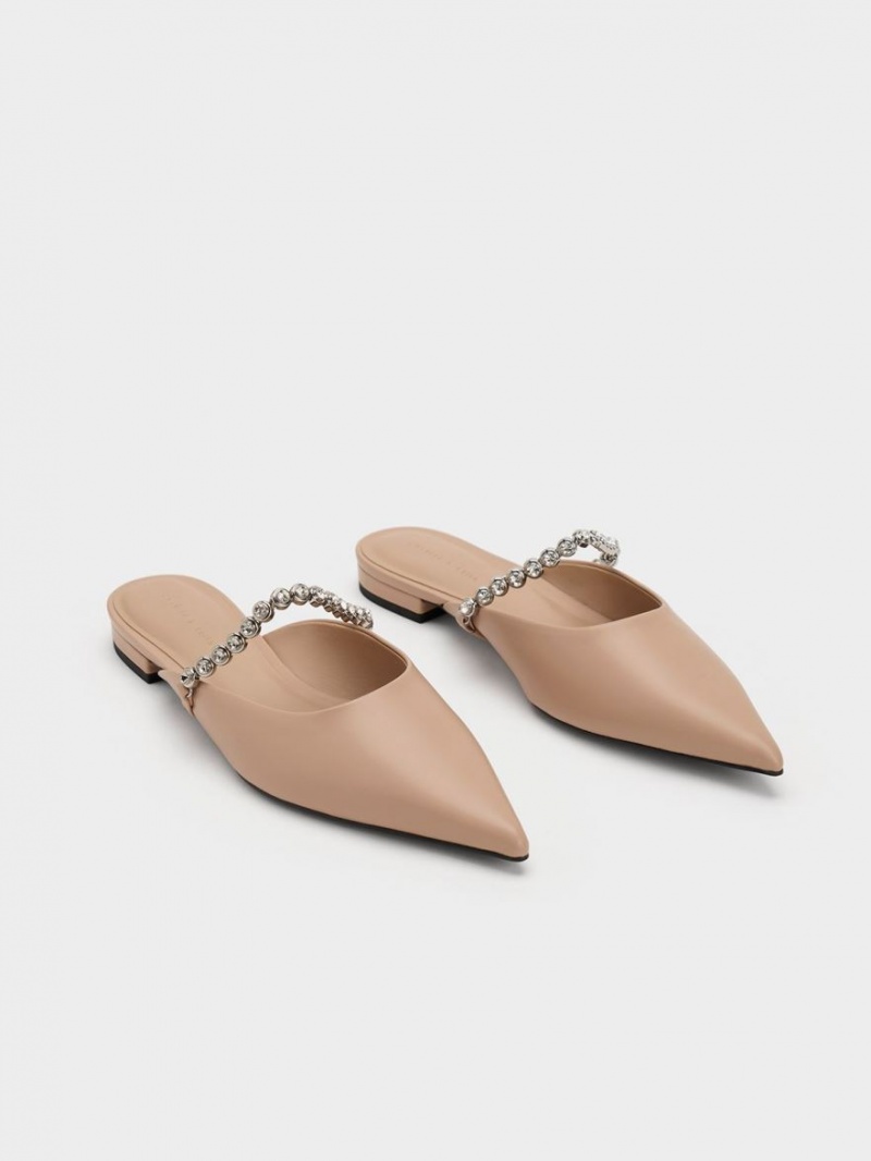 Charles & Keith Gem-Reima Flate Mules Sko Beige | KNVWT2903