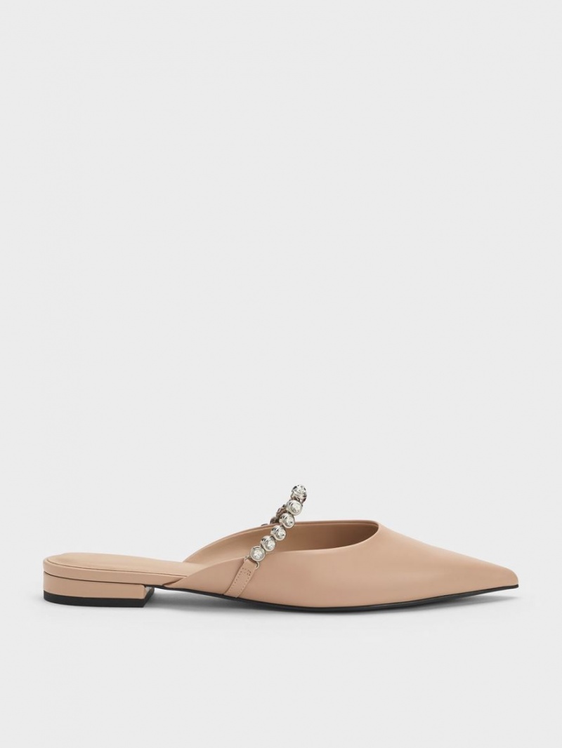 Charles & Keith Gem-Reima Flate Mules Sko Beige | KNVWT2903