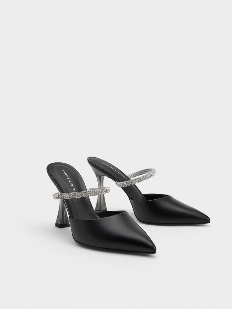 Charles & Keith Gem Reima Mules Sko Svarte | CEHGM1682