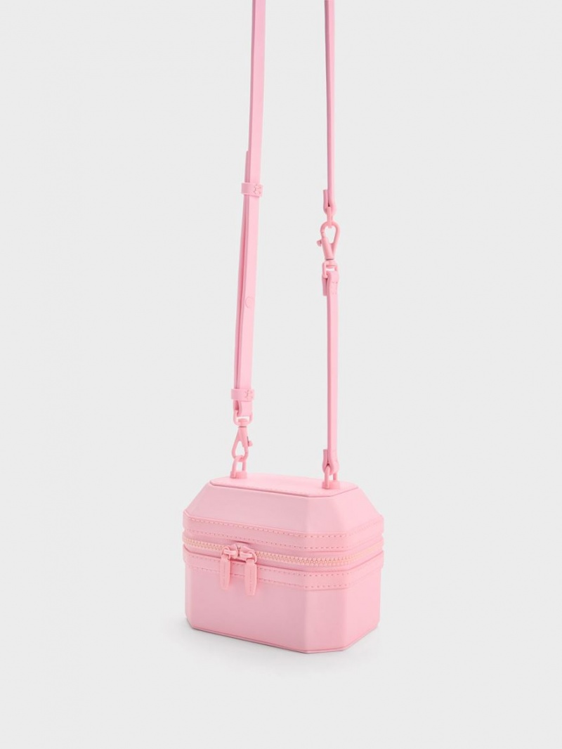 Charles & Keith Geometric Boxy Top Håndveske Lyse Rosa | CUTEY9348