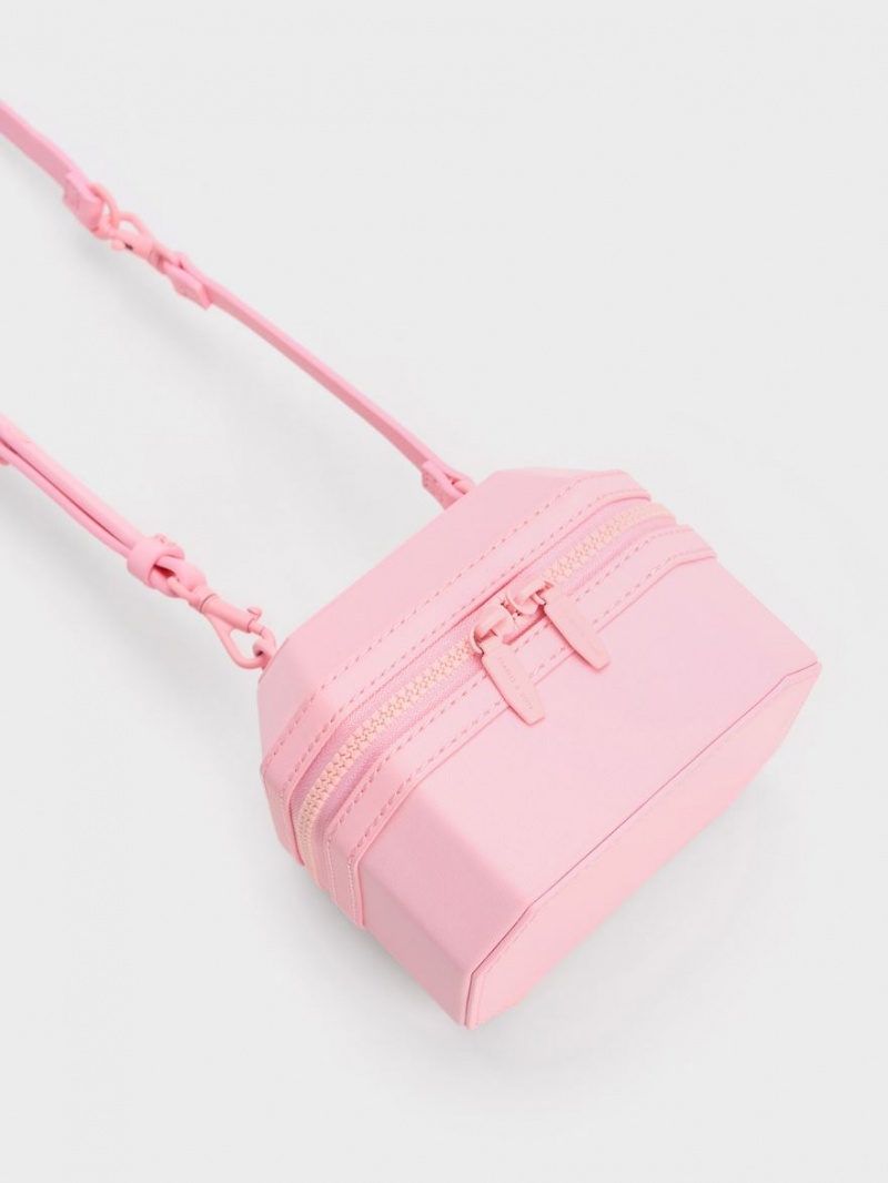 Charles & Keith Geometric Boxy Top Håndveske Lyse Rosa | CUTEY9348