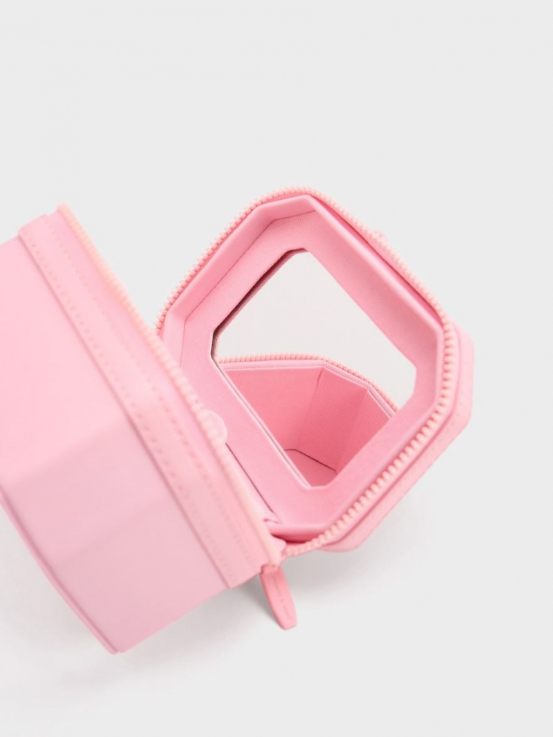 Charles & Keith Geometric Boxy Top Håndveske Lyse Rosa | CUTEY9348