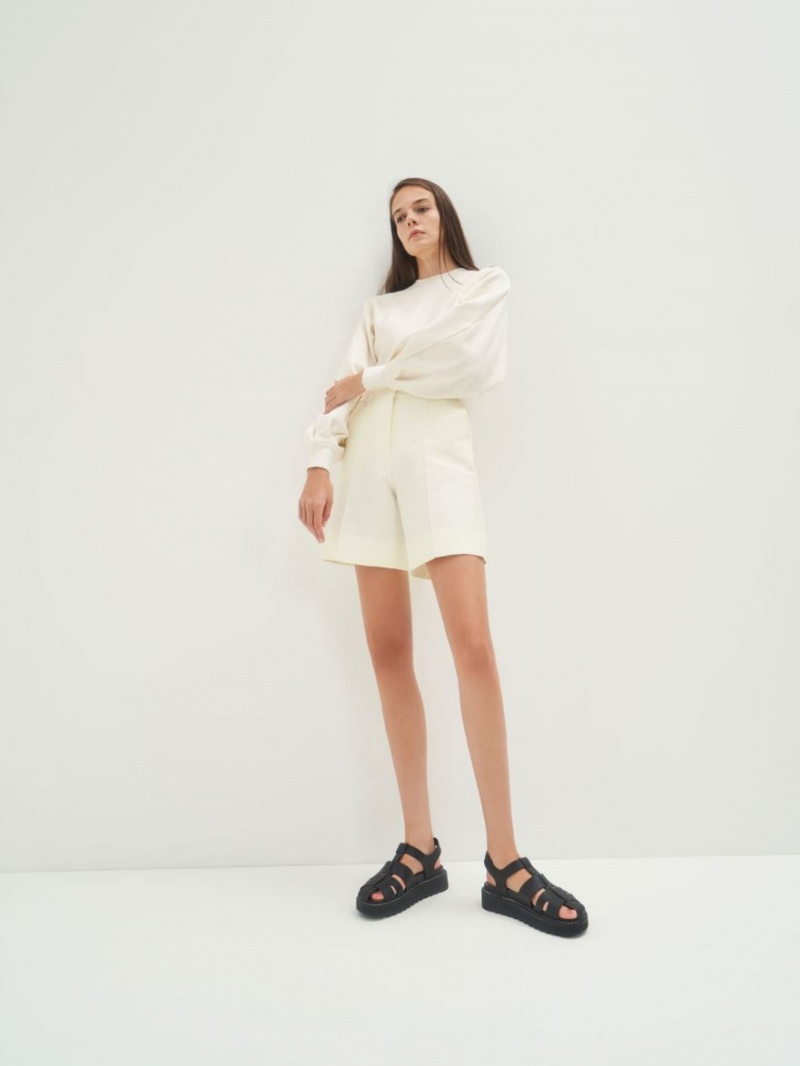 Charles & Keith Interwoven Buckled Platåsandaler Svarte | GVKBD2651