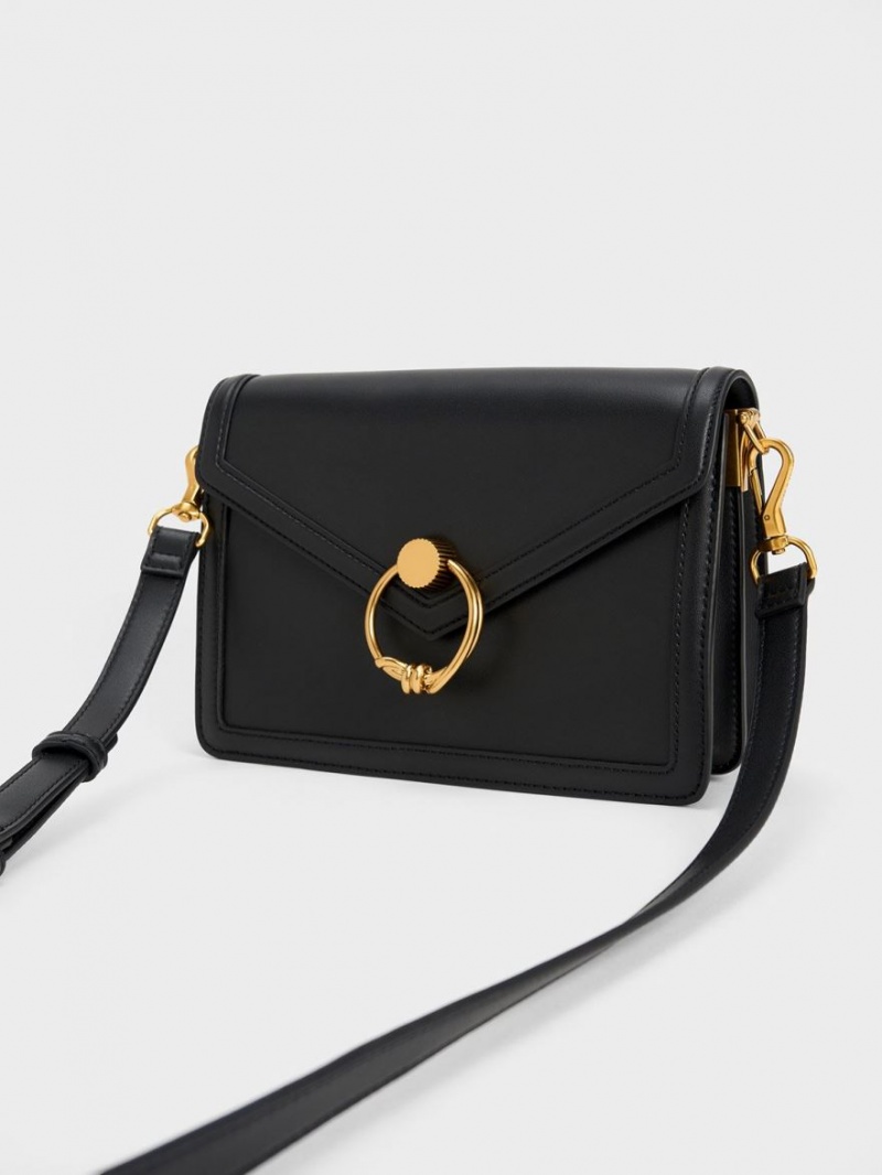 Charles & Keith Joelle Envelope Skulderveske Svarte | YZAVQ5234