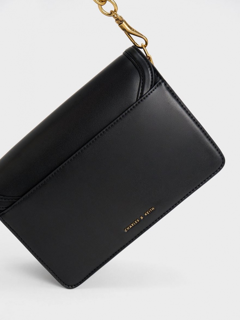 Charles & Keith Joelle Envelope Skulderveske Svarte | YZAVQ5234