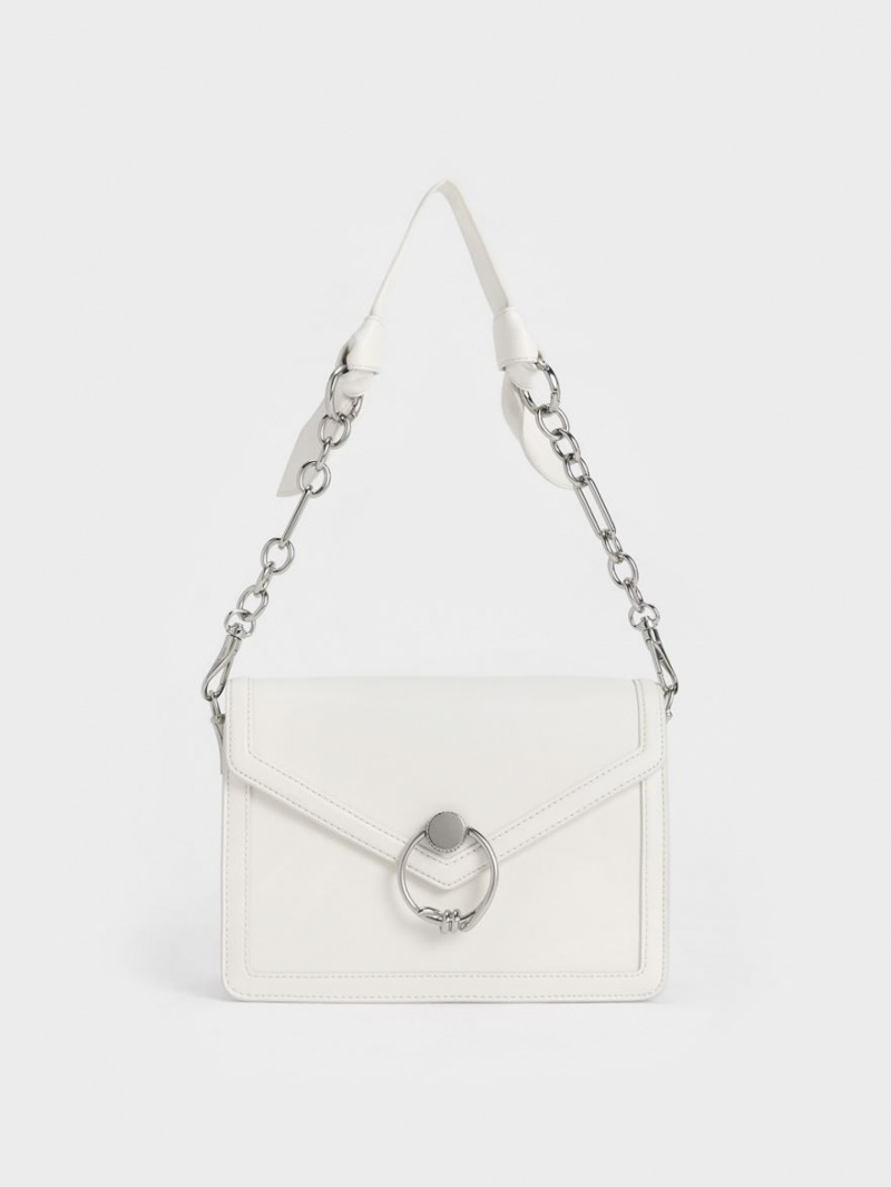 Charles & Keith Joelle Envelope Skulderveske Hvite | JRFME3501