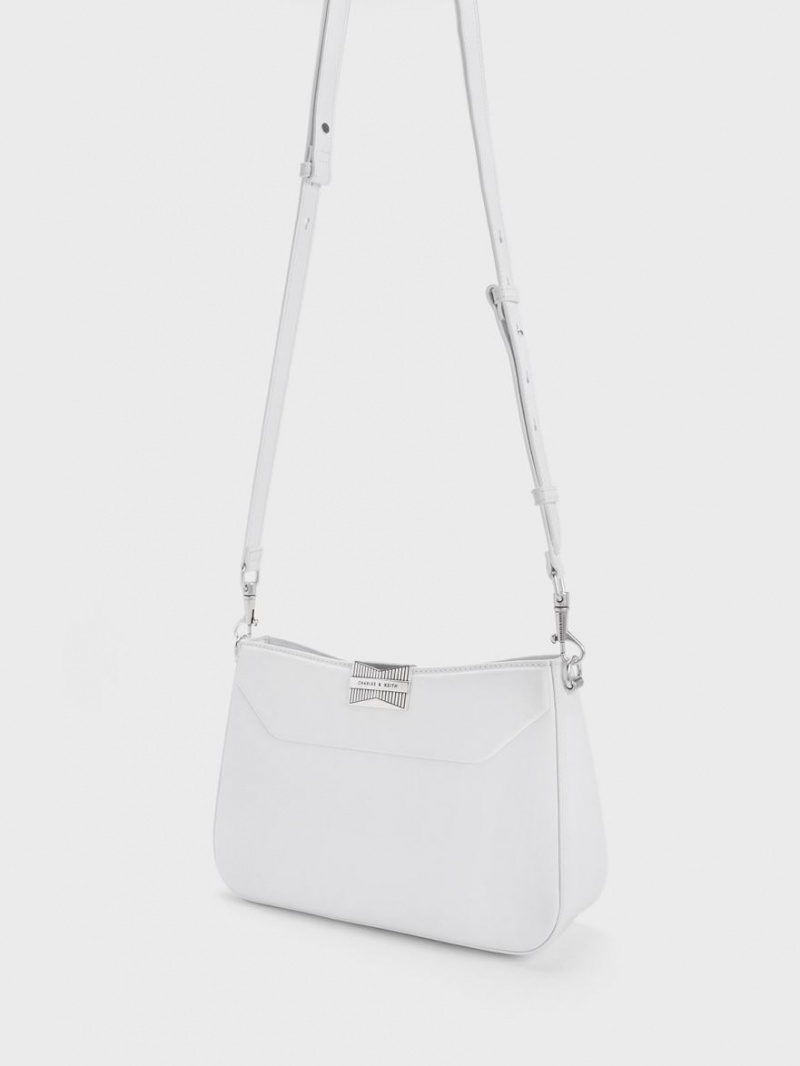 Charles & Keith Kalinda Skulderveske Hvite | MBFPO5283