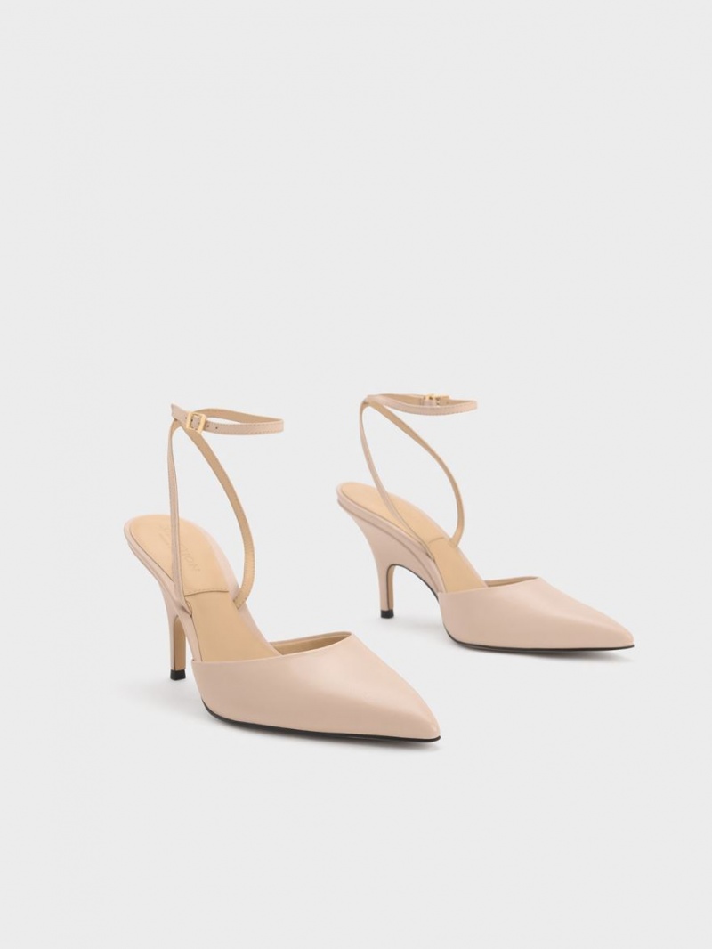 Charles & Keith Lær Ankle Reima Pumps Beige | ICKQN3827