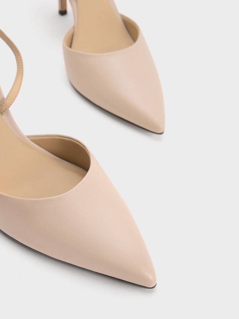 Charles & Keith Lær Ankle Reima Pumps Beige | ICKQN3827