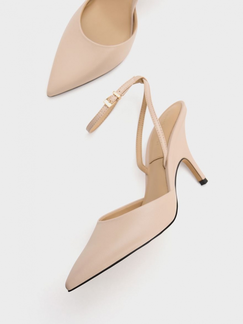 Charles & Keith Lær Ankle Reima Pumps Beige | ICKQN3827