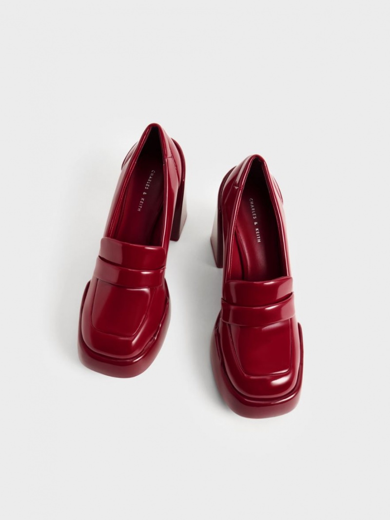 Charles & Keith Lula Patent Loafer Pumps Rød | FPYIT8692