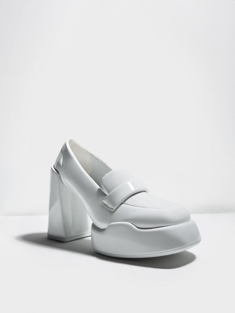 Charles & Keith Lula Patent Loafer Pumps Lyse Grå | WXCUT1842