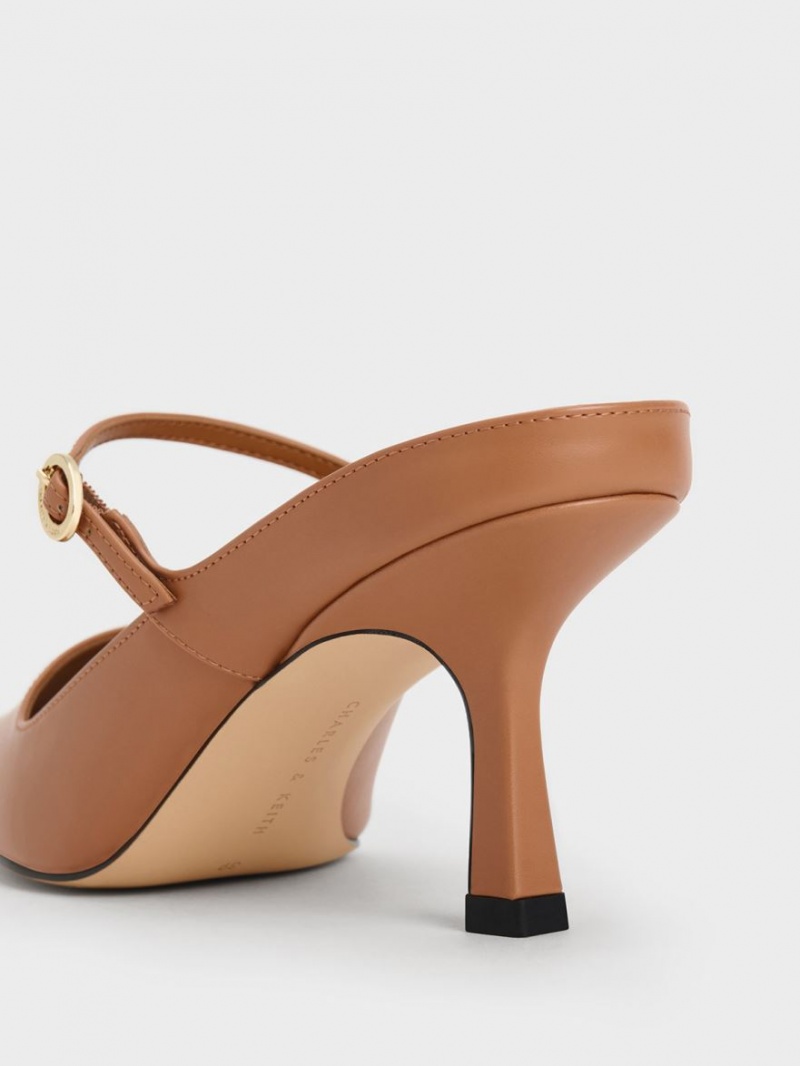 Charles & Keith Mary Jane Hælene Mules Sko Brune | TCVQN6784