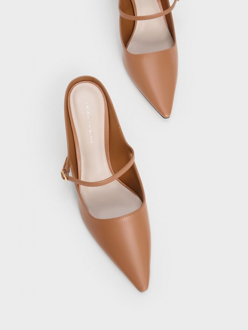 Charles & Keith Mary Jane Hælene Mules Sko Brune | TCVQN6784