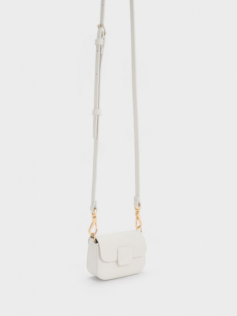 Charles & Keith Micro Koa Crossbody Veske Pisket Krem | IMJCE8394