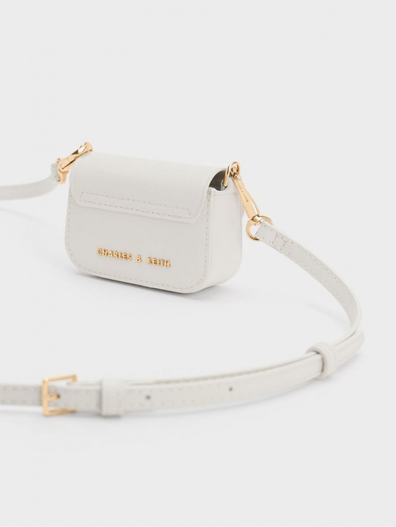 Charles & Keith Micro Koa Crossbody Veske Pisket Krem | IMJCE8394