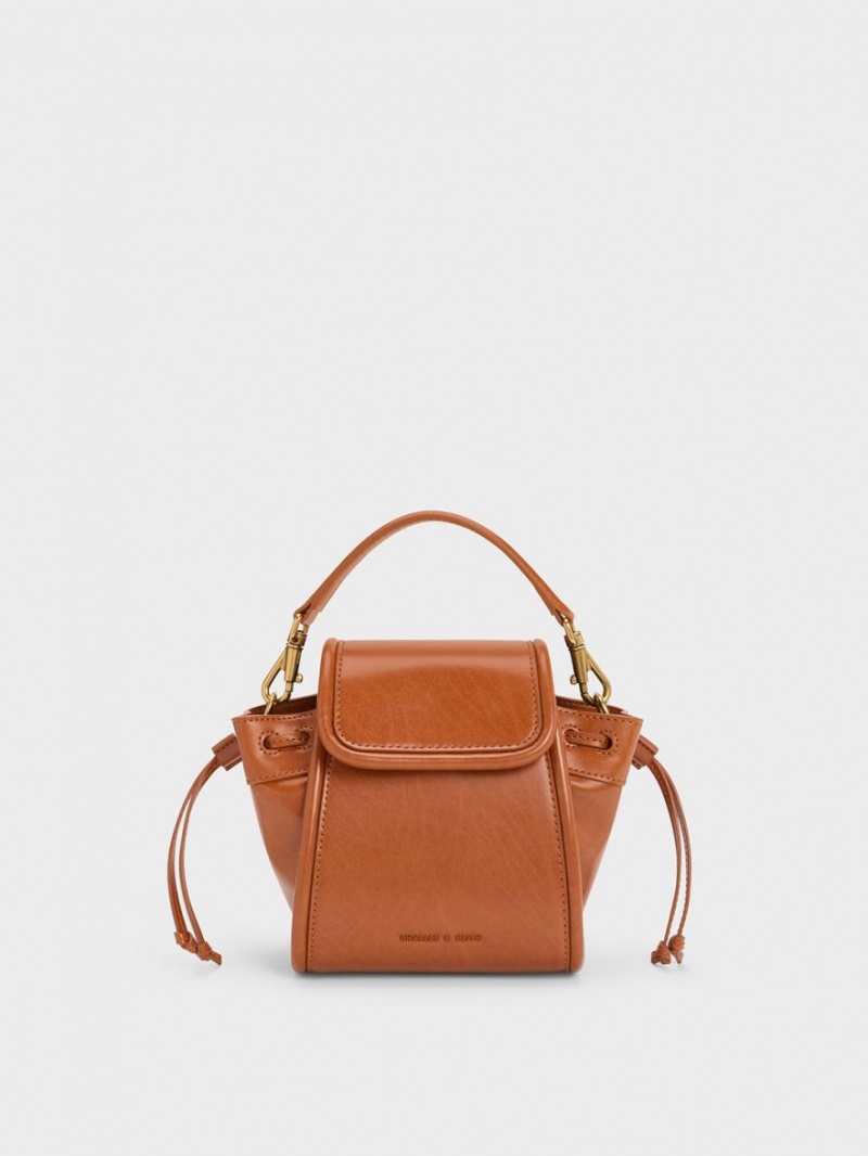 Charles & Keith Mini Ashby Top Håndveske Brune | XKGDS0796