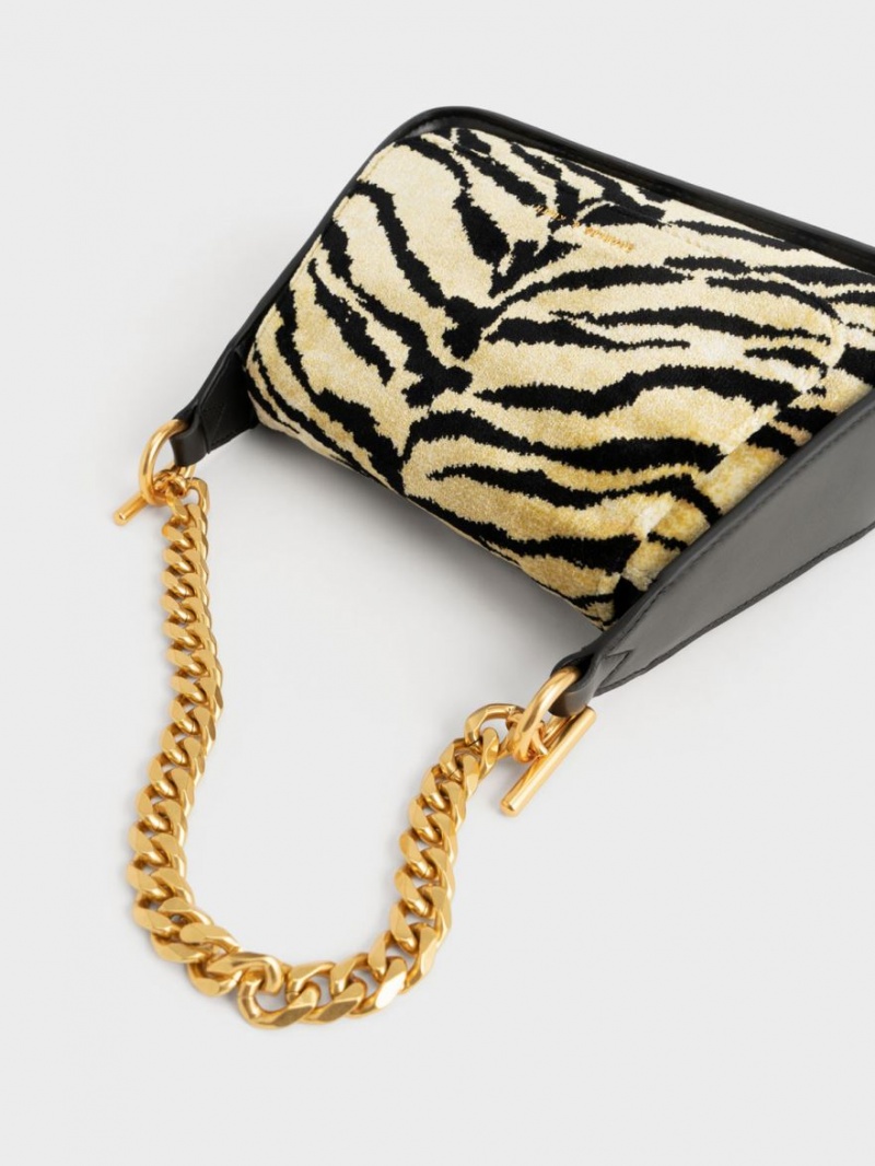 Charles & Keith Minta Tiger Print Trapeze Crossbody Veske Multicolor | LKVDN3971