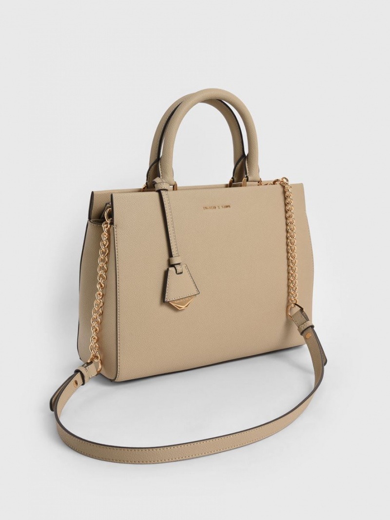 Charles & Keith Mirabelle Structured Håndveske Brune | UXDFZ6523