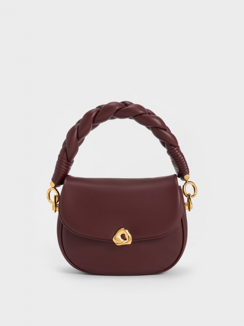 Charles & Keith Moira Braided Håndveske Mørke Sjokolade | CIHYN4895