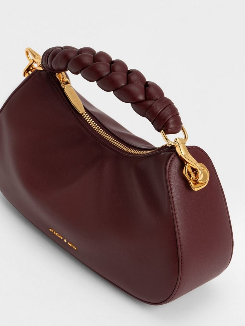 Charles & Keith Moira Sculptural Skulderveske Mørke Sjokolade | QUAVR0349