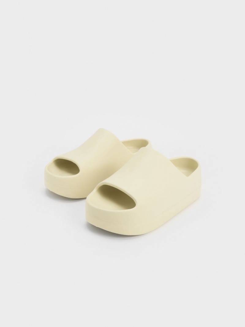 Charles & Keith Morgan Platform Slidesandaler Gul | OXKSY5814