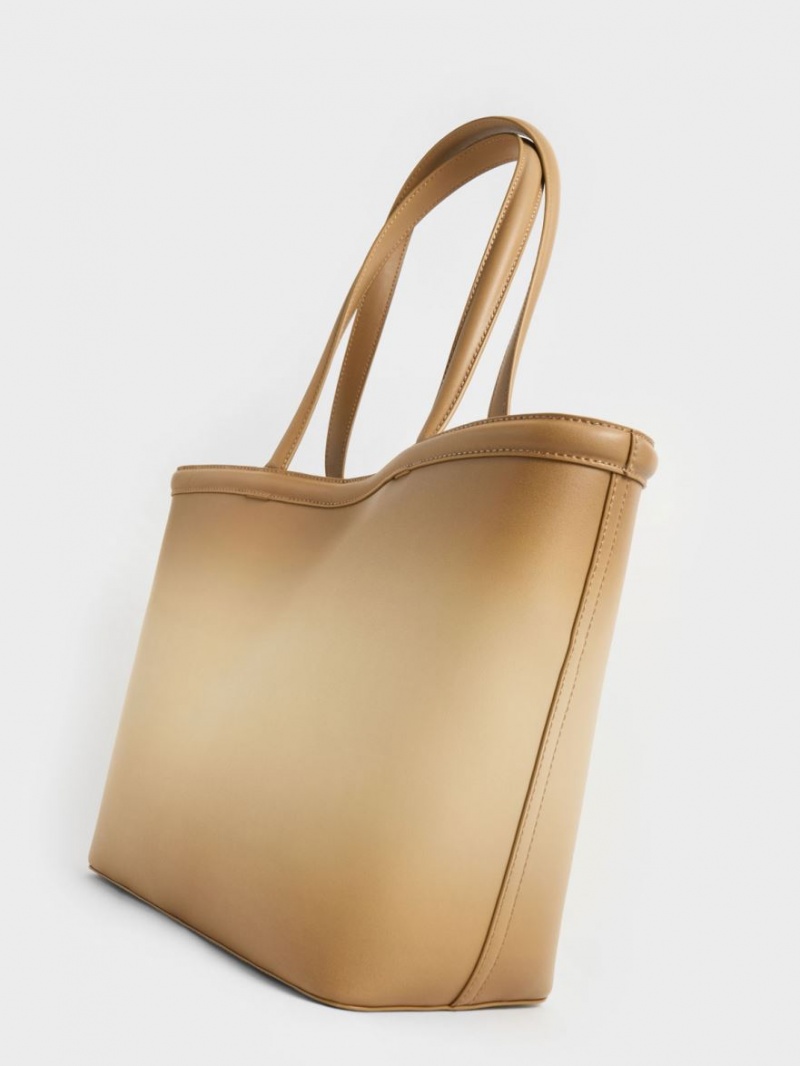 Charles & Keith Ombre Tote Veske Brune | TFGEN2760