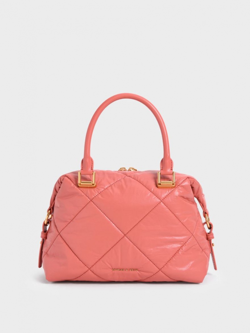 Charles & Keith Paffuto Vattert Tote Veske Korall | TDZVU6235