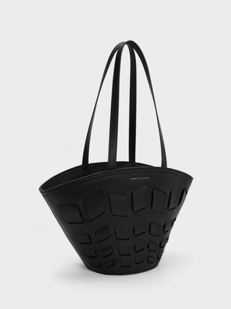 Charles & Keith Panelled Tote Veske Svarte | QOVXA5814