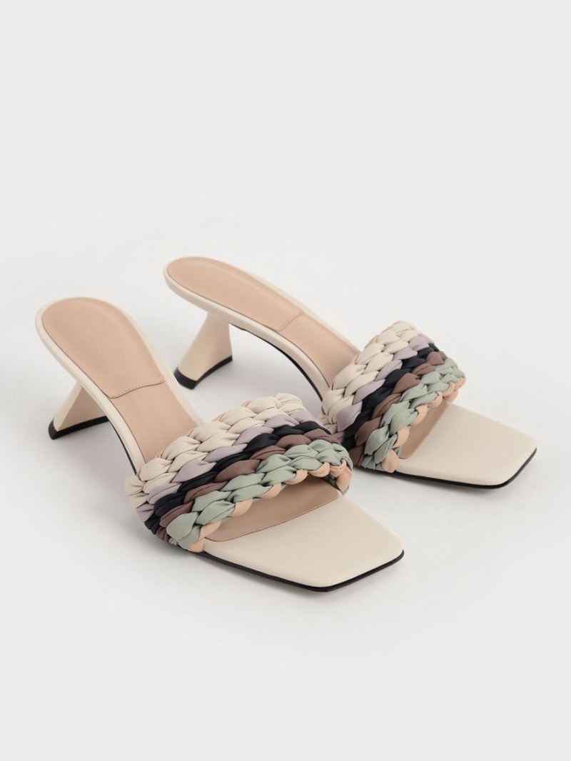 Charles & Keith Plissert Sculptural Sandaler med Hæl Multicolor | ZUYCH5021