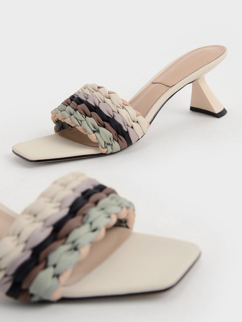 Charles & Keith Plissert Sculptural Sandaler med Hæl Multicolor | ZUYCH5021