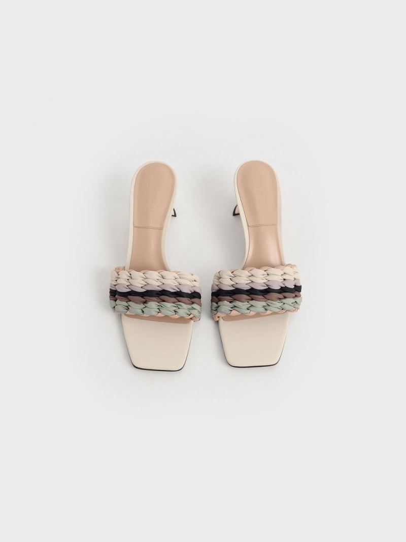 Charles & Keith Plissert Sculptural Sandaler med Hæl Multicolor | ZUYCH5021