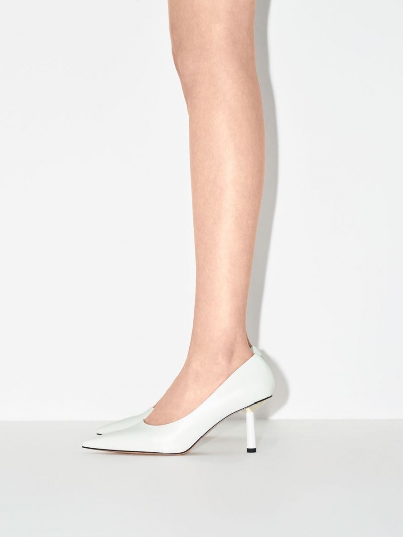 Charles & Keith Pointed-Tå Cylindrical Heel Pumps Hvite | RFVZJ5283