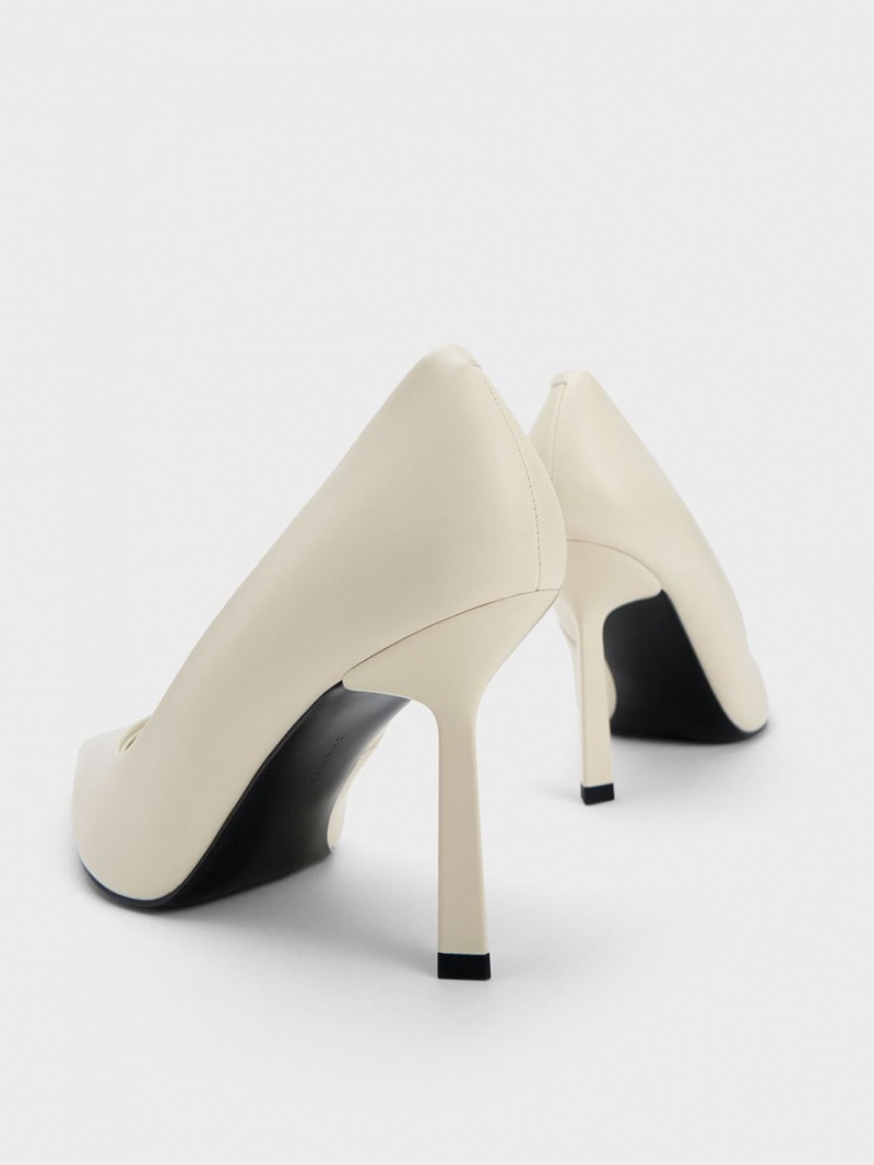 Charles & Keith Pointed-Tå Pumps Pisket Krem | FOKRQ1043