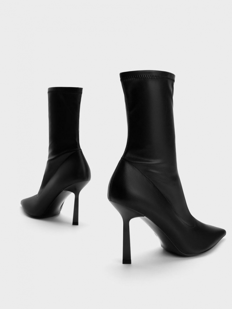 Charles & Keith Pointed-Tå Stiletto Heel Støvletter Svarte | BIELC7430